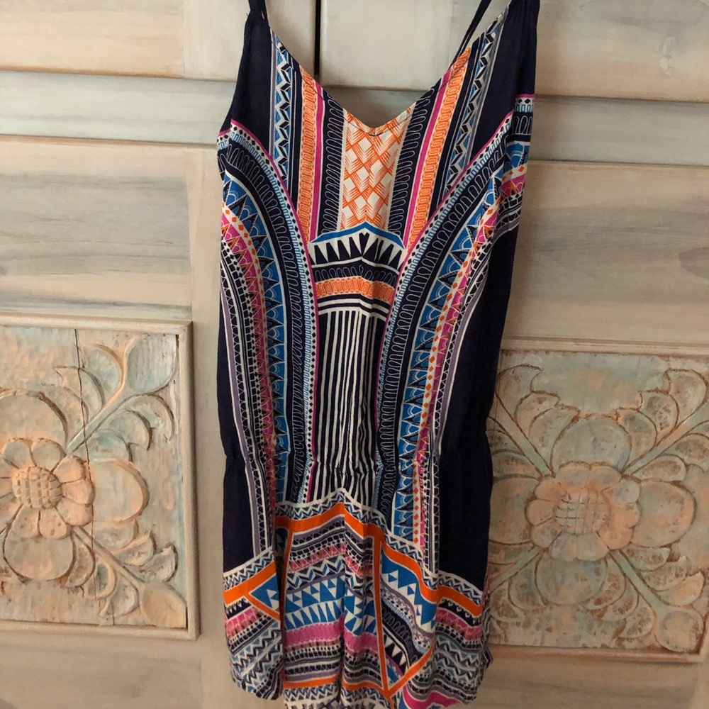 Multicolor V-neck Romper